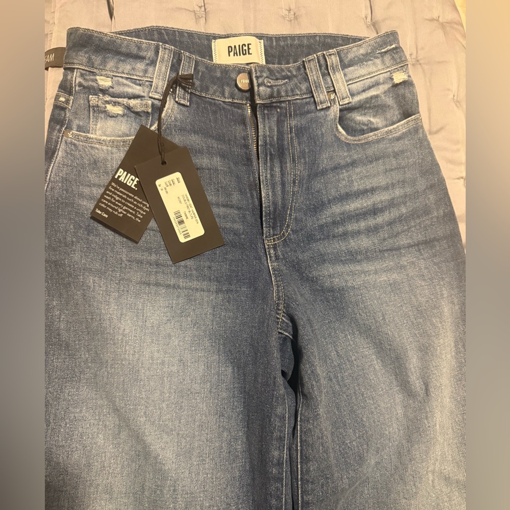 PAIGE Blue High-Rise Straight Jeans vintage style NWT the Harper